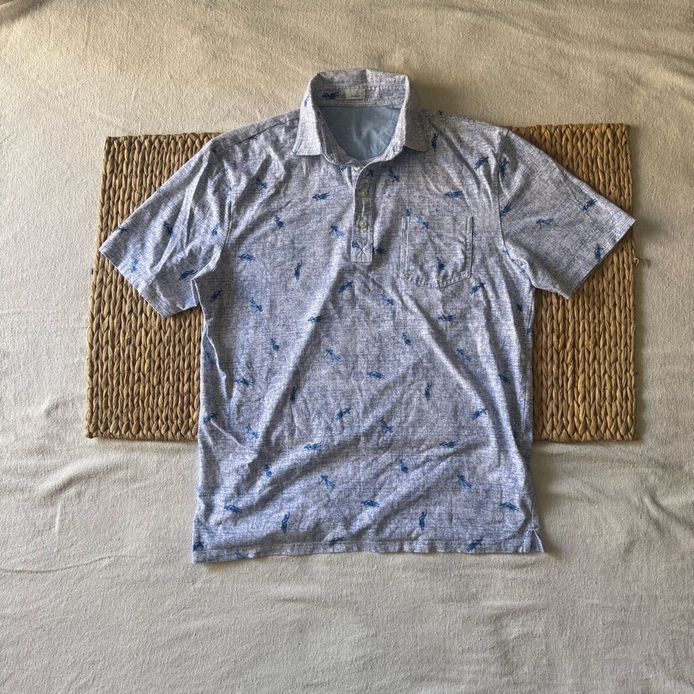 johnnie-O Blue Polo Shirt Classic Casual Style